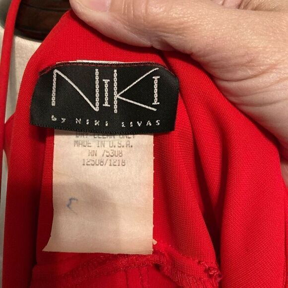 Vintage Y2K NIKI by Niki Livas Red Tulip Dress Womens S Hi-low Spaghetti Strap - Picture 7 of 9